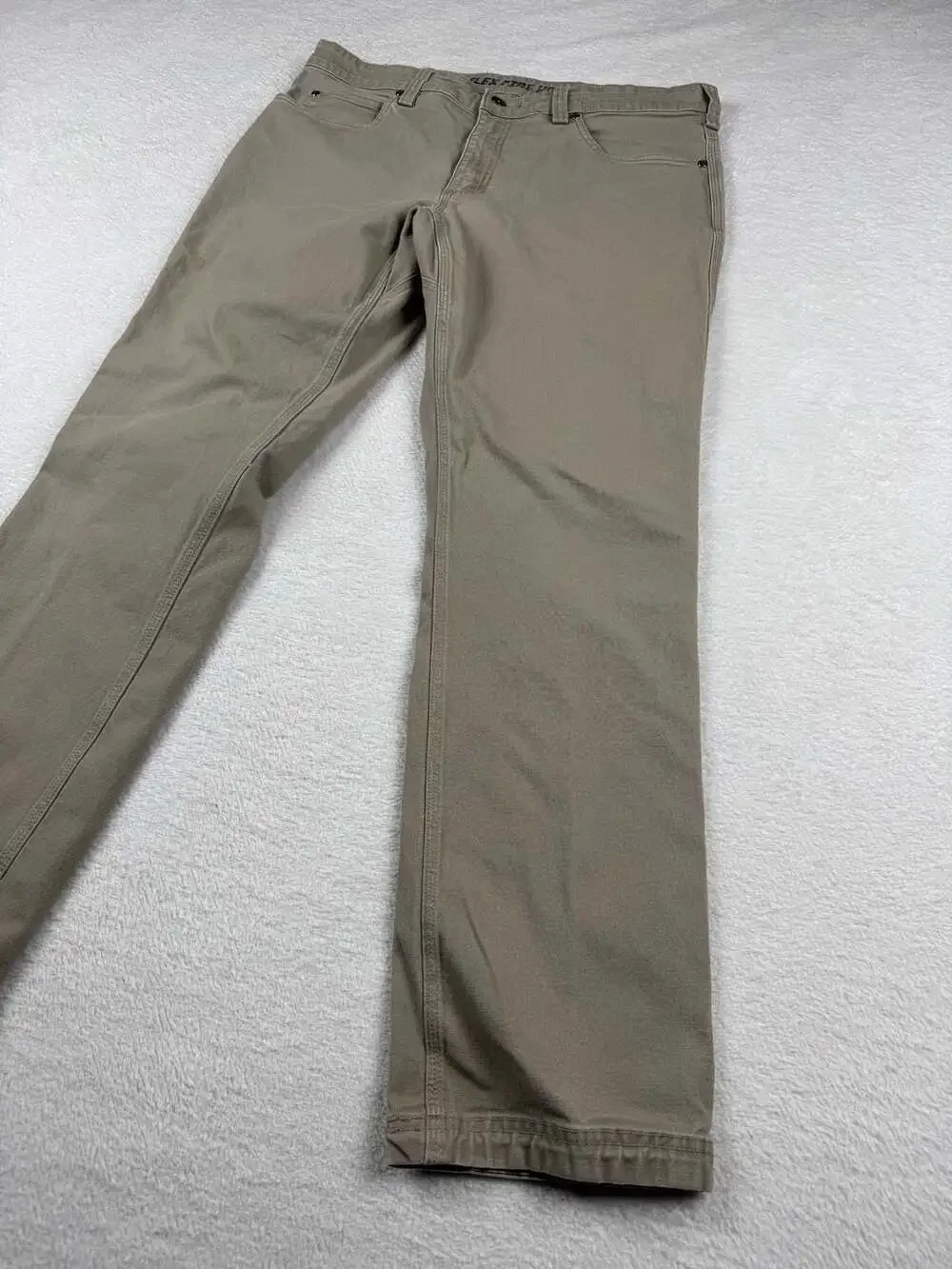 Duluth Trading Co. Flex Fire Hose Regular Fit Work Pants Khaki 36x32